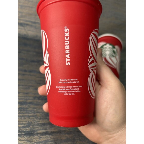 Starbucks Holiday 2020/2024 RED CUP DAY Set Of 4 Reusable Hot Collectible 16 oz - Picture 8 of 9